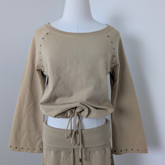 Liz Claiborne 2 Piece Skirt Set Jersey Stretchy Drawstring Scoop Neckline - Picture 4 of 12